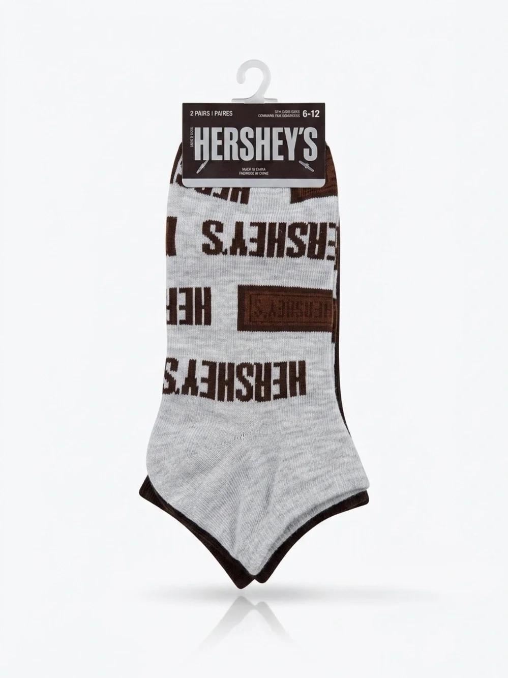 Hershey's Men's 2-Pair Ankle Socks Size 6-12 NWT